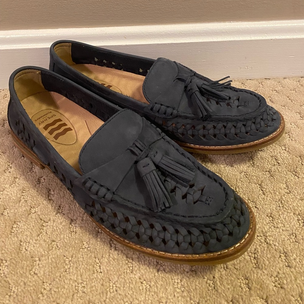 The Sperry Top-Sider Seaport Plushwave Woven Kiltie Loafer - Navy